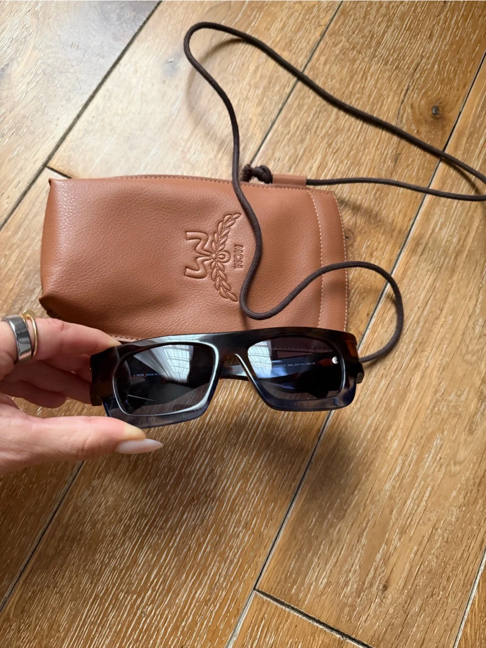 MCM Rectangular Sunglasses – Blue Havana